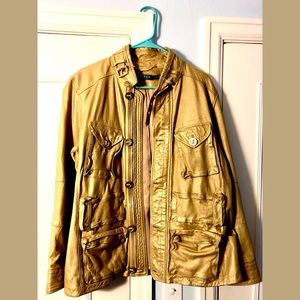 Ralph Lauren Lamb Leather gold jacket